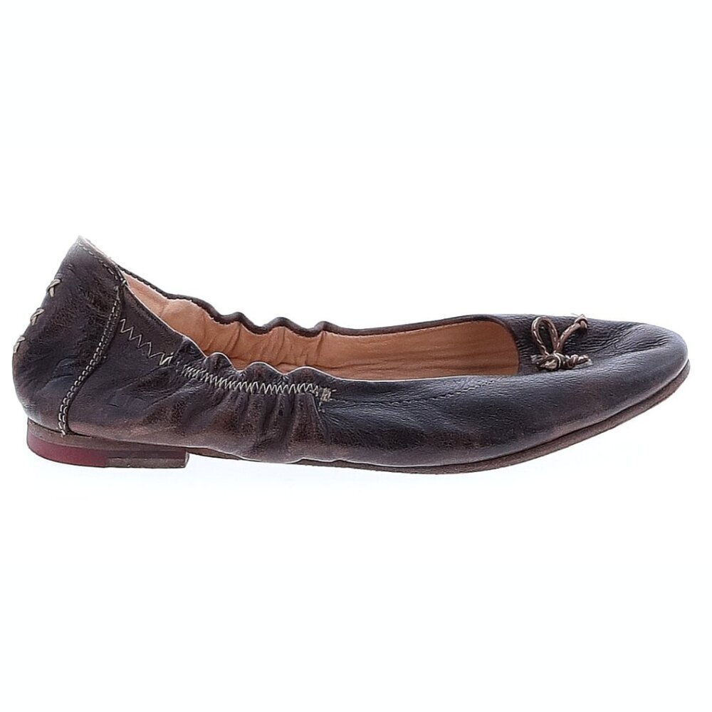 Bed Stu Bosworth Rustic Leather Ballet Flats Dark Taupe Size 6 - Picture 2 of 7